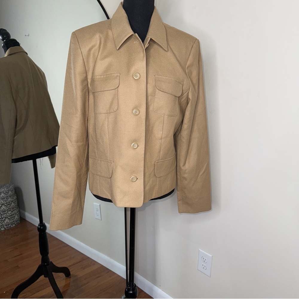 Pendleton Vintage Virgin Wool Blazer Tan Size 14